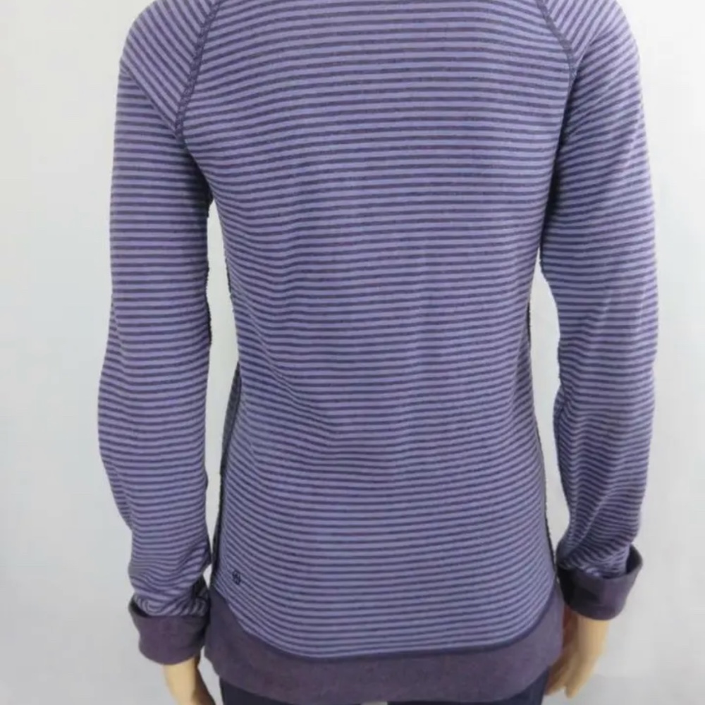 Lululemon Athletic Reversible Stripe Crew Neck Long Sleeve Top Shirt Purple - Picture 12 of 12